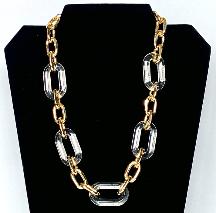 Purchase online Silver Gold Two Tone Italian Stainless Steel Chain Necklace  – Lady India