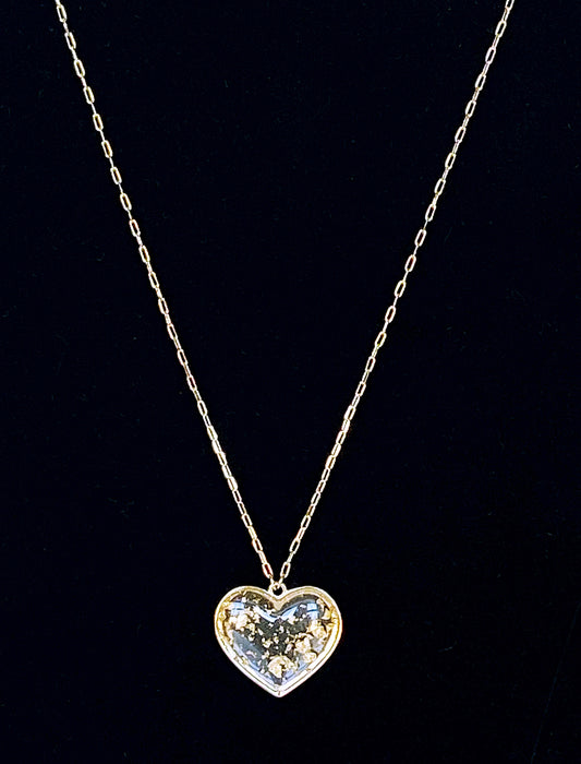 Gold Acrylic Heart Necklace