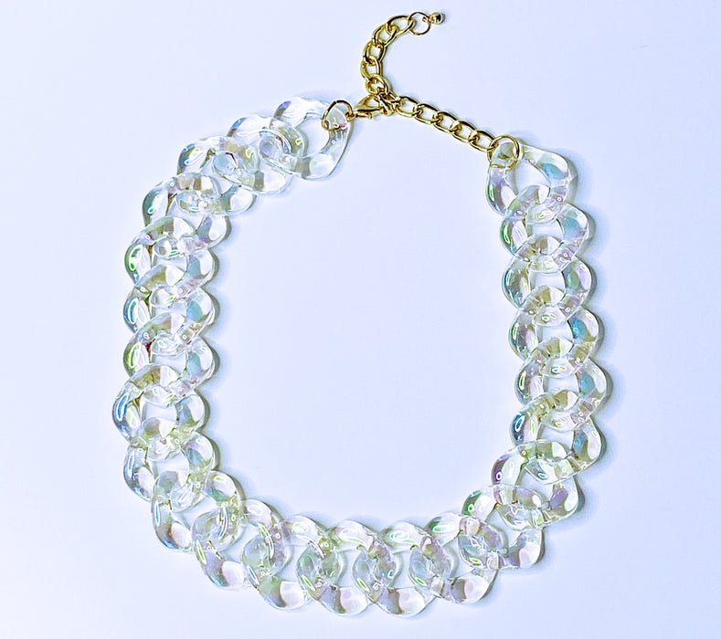 Aurora Borealis Acrylic Chain Necklace