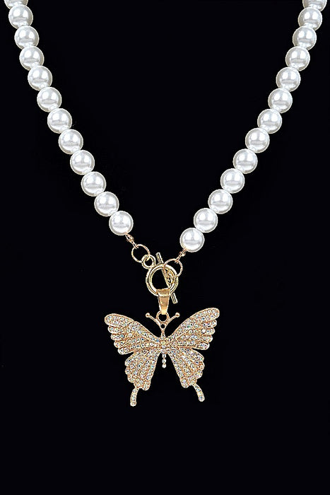 Pearl Butterfly Necklace