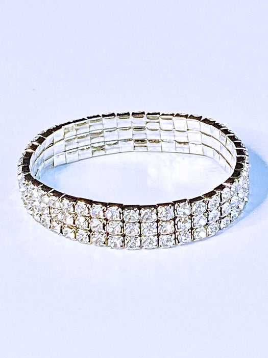 Rhinestone Stretch Bracelet– Leera - Main Image