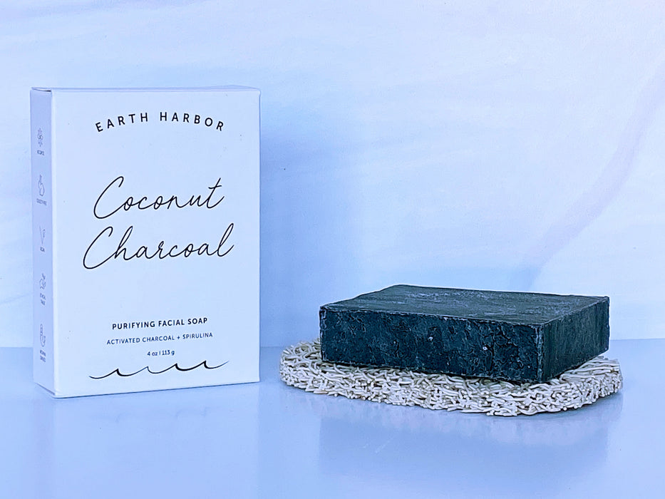 Earth Harbor Naturals Coconut Charcoal Purifying Facial Soap Bar